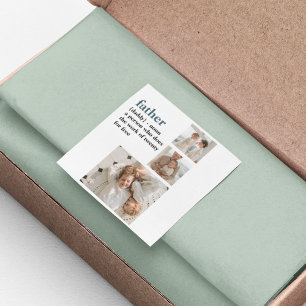 Sticker Carré Photo Collage moderne Happy Fête des pères Cadeau