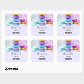 Sticker Carré Photo Colorful Macarons Kitchen (Feuille)