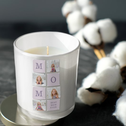 Sticker Carré Photo de collage moderne Meilleure mère Ever Purpl