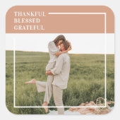 Sticker Carré Photo de famille moderne | Reconnaissant Bénis et (Devant)