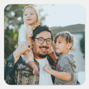 Sticker Carré Photo de famille personnalisée