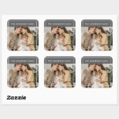 Sticker Carré Photo de famille personnalisée | Nom de famille pe (Feuille)