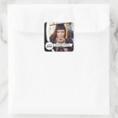 Sticker Carré Photo de graduation de Black Curved Frame (Sac)