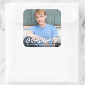 Sticker Carré Photo de la Faire-part de graduation Cool moderne (Sac)