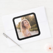 Sticker Carré Photo de la frontière noire (Enveloppe)