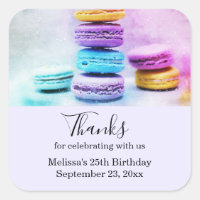 Photo de Macarons colorés Merci d'anniversaire