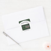 Sticker Carré Photo De Noël Avec Motif D'Arbre Illustré (Enveloppe)