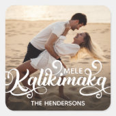 Sticker Carré Photo de Noël de Mele Kalikimaka (Devant)