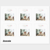 Sticker Carré Photo de Noël simple et moderne | Joyeuses vacance (Feuille)