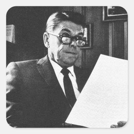 Sticker Carré Photo de Ronald Reagan (Devant)