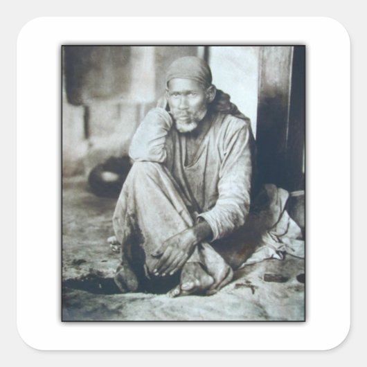 Sticker Carré Photo de Sai Baba Orignal (Devant)