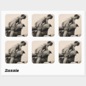 Sticker Carré Photo d'une fille flapper osée des années 1920 (Feuille)