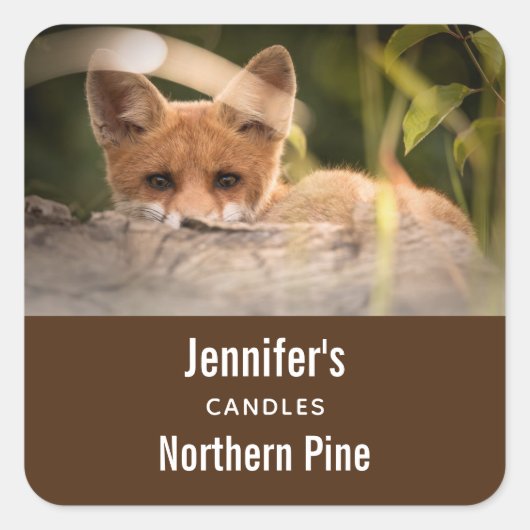 Sticker Carré Photo d'une mignonne bougie ou savon de renard ora (Devant)