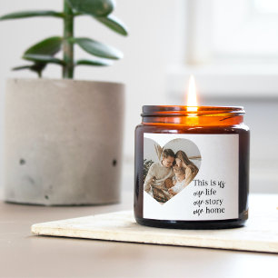 Sticker Carré Photo Famille Couple Moderne & Citation Famille Ca