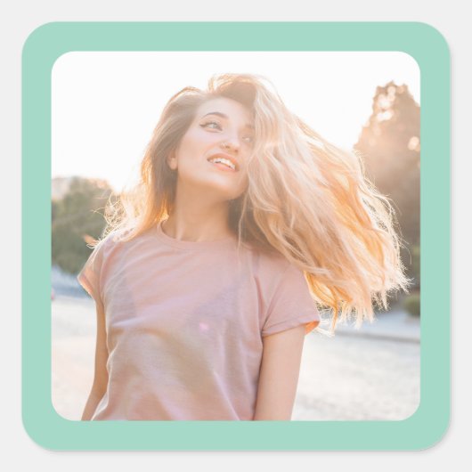 Sticker Carré Photo frontière Turquoise (Devant)