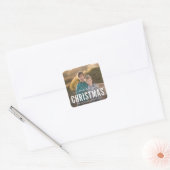 Sticker Carré Photo Joyeux Noël moderne (Enveloppe)