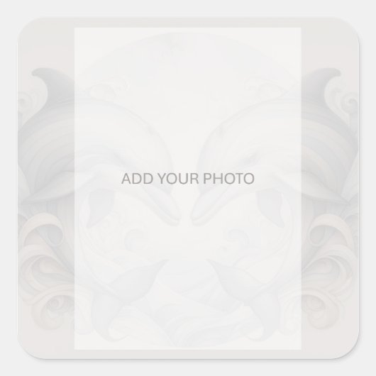 Sticker Carré Photo Mariage dauphin (Devant)