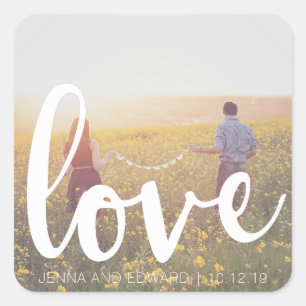 Sticker Carré Photo Mariage Love Se Marier