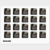 Sticker Carré Photo moderne avec Black Overlay Wedding Favor (Feuille)