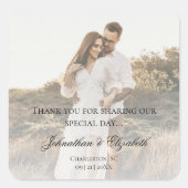 Sticker Carré Photo moderne avec Mariage superposé (Devant)