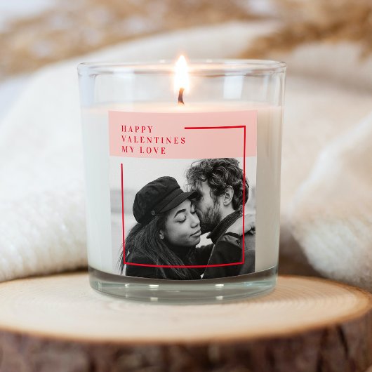 Sticker Carré Photo moderne | Cadeau de Valentines Rouge et Rose