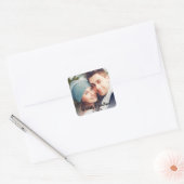 Sticker Carré Photo moderne Simple Enregistrer la date Mariage (Enveloppe)
