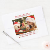 Sticker Carré Photo Noël Nom de famille (Enveloppe)