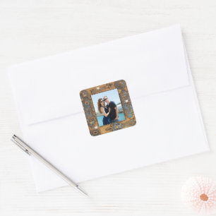 Sticker Carré Photo personnalisée Antique Squelette Image de cad