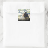 Sticker Carré Photo personnalisée Gold Confetti Script Merci (Sac)