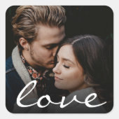 Sticker Carré Photo personnalisée Script d'amour romantique en r (Devant)