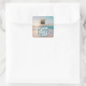 Sticker Carré Photo Plage Code QR Avec Logo Professionnel (Sac)