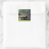 Sticker Carré Photo Rustic Log Cabine (Sac)