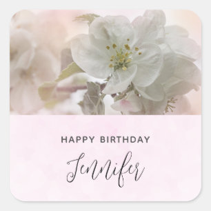 Sticker Carré Photo White Apple Blossom Anniversaire