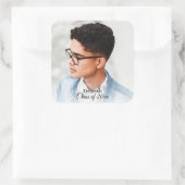 Sticker Carré Photographie de la fête de graduation noire classi (Sac)