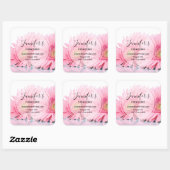 Sticker Carré Photos de Gerbera Rose - Merci des affaires (Feuille)