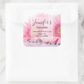 Sticker Carré Photos de Gerbera Rose - Merci des affaires (Sac)