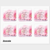 Sticker Carré Photos de Gerbera Rose - Merci des affaires (Feuille)