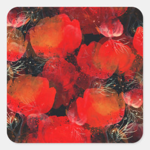 Sticker Carré Photos sauvages Aquarelle Dessin numérique