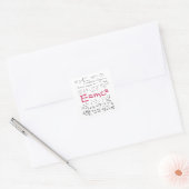 Sticker Carré Physics and Math Formulas EMC2 (Enveloppe)