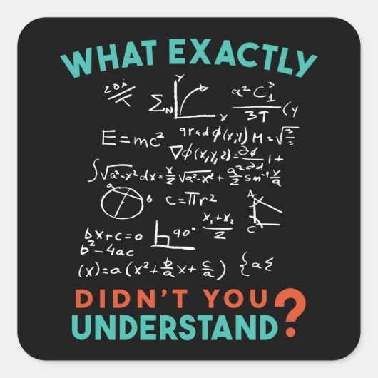 Sticker Carré Physique Math Formule Plaisanterie (Devant)