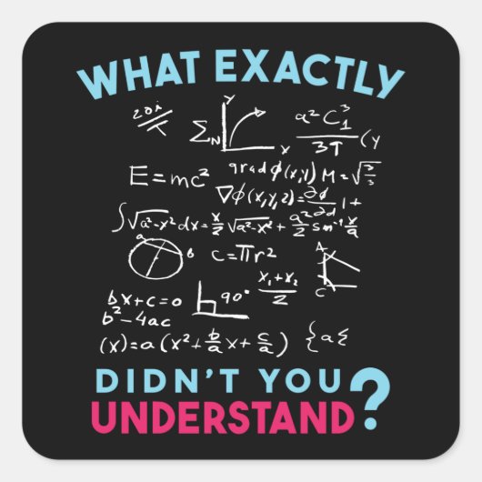 Sticker Carré Physique Math Formule Plaisanterie (Devant)