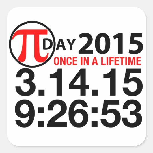 Sticker Carré Pi Day 2015 (Devant)