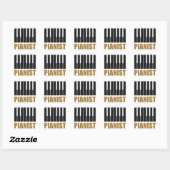 Sticker Carré Pianiste de la typographie moderne (Feuille)
