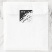 Sticker Carré Piano Keyboard Merci de conception de musique (Sac)