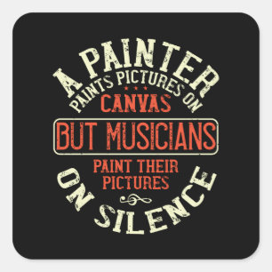 Sticker Carré Piano - Musiciens Peinture Pictures