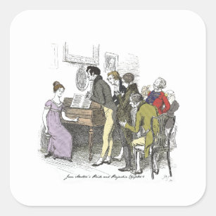 Sticker Carré Piano Performance Jane Austen Fierté et préjugés