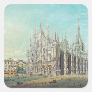 Sticker Carré Piazza del Duomo à Milan par Carlo Bossoli