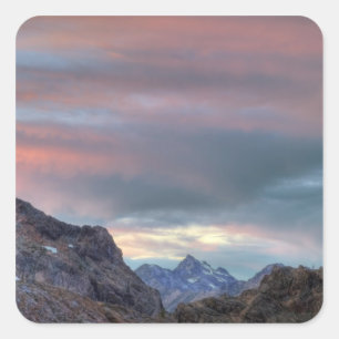 Sticker Carré Pic Argonaut, coucher de soleil