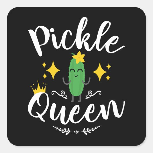Sticker Carré Pickle Queen Femmes Pickles Lover (Devant)