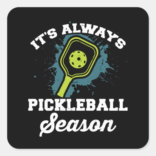 Sticker Carré Pickleball Drôle cadeaux de Pickleball (Devant)